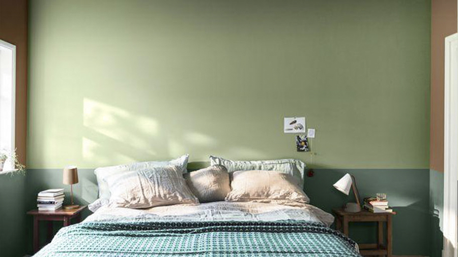Sơn tường phòng ngủ màu xanh lá